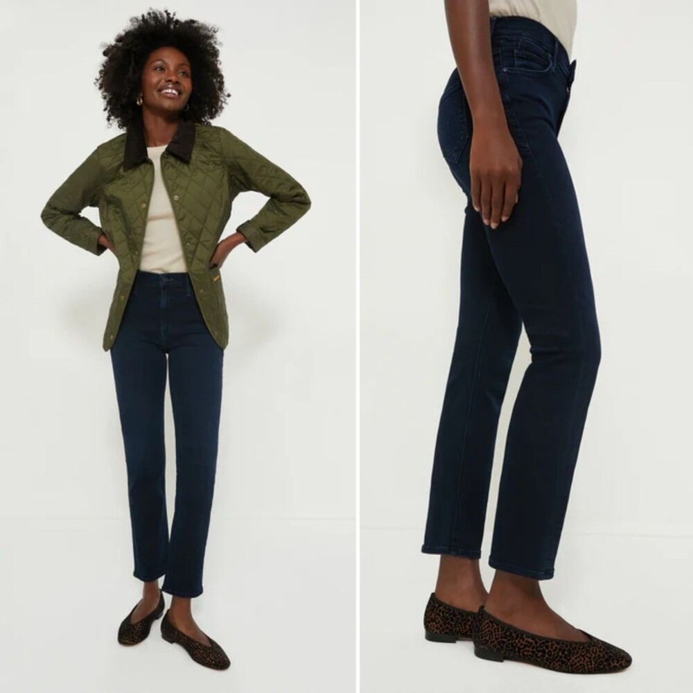 Mother The Mid Rise Dazzler Ankle Jeans Chip On My Shoulder Size 26 Dark Wash